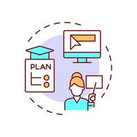 Teacher portal multi color concept icon. Learning plans, teaching. Academic programs. Round shape line illustration. Abstract idea. Graphic design. Easy to use in article, infographic vector