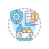 Tanker ship management multi color concept icon. Transporting liquid cargo. Vessel type regulation solution. Round shape line illustration. Abstract idea. Graphic design. Easy to use in booklet vector