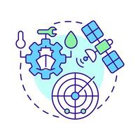 Monitoring multi color concept icon. Real time assessment of vessel position. Stage of passage planning. Round shape line illustration. Abstract idea. Graphic design. Easy to use in booklet vector