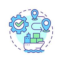 Planning multi color concept icon. Detailed berth to berth navigational route. Stage of passage development. Round shape line illustration. Abstract idea. Graphic design. Easy to use in booklet vector