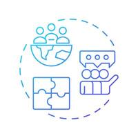 Diversity and inclusion metrics blue gradient concept icon. Track representation and equity. Workforce insight. Round shape line illustration. Abstract idea. Graphic design. Easy to use blog post vector