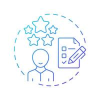 Talent pipeline forecasts blue gradient concept icon. Predicting company staff needs. Workforce insight. Round shape line illustration. Abstract idea. Graphic design. Easy to use blog post vector
