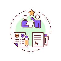 Grade management multi color concept icon. Tutoring, mentorship. Academic program. Round shape line illustration. Abstract idea. Graphic design. Easy to use in article, infographic vector