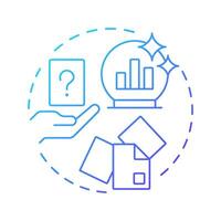 Delphi method blue gradient concept icon. Predicting long term workforce trends. Workforce forecasting technique. Round shape line illustration. Abstract idea. Graphic design. Easy to use blog post vector
