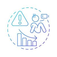 Human capital risk blue gradient concept icon. Identify potential threats for company. Workforce insight. Round shape line illustration. Abstract idea. Graphic design. Easy to use blog post vector