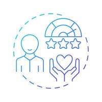 Employee net promoter score blue gradient concept icon. Measure workforces loyalty. Performance and engagement. Round shape line illustration. Abstract idea. Graphic design. Easy to use blog post vector