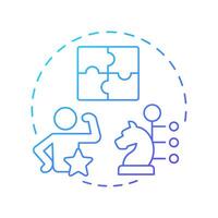 Identifying skills gaps blue gradient concept icon. Defining employee incompetence. Workforce forecasting. Round shape line illustration. Abstract idea. Graphic design. Easy to use blog post vector