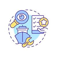 Hull integrity management multi color concept icon. Vessel condition monitoring. Technical ship service. Round shape line illustration. Abstract idea. Graphic design. Easy to use in booklet vector