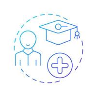 Filling workforce gaps blue gradient concept icon. Targeted recruitment for company development. Hiring forecasting. Round shape line illustration. Abstract idea. Graphic design. Easy to use blog post vector
