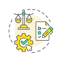Access to professional resources multi color concept icon. Legal services. Accounting, marketing. Round shape line illustration. Abstract idea. Graphic design. Easy to use in infographic, brochure vector