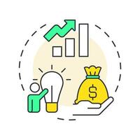 Seed funding multi color concept icon. Investment strategy. Startup capital. Product development. Round shape line illustration. Abstract idea. Graphic design. Easy to use in infographic, brochure vector