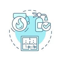 Emergency preparedness soft blue concept icon. Physical security audit component. Minimizing loss risks. Round shape line illustration. Abstract idea. Graphic design. Easy to use in booklet vector