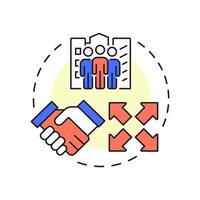 Corporate incubators multi color concept icon. Business goals. Agreement, support. Round shape line illustration. Abstract idea. Graphic design. Easy to use in infographic, brochure vector
