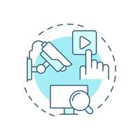 surveillance soft blue concept icon. Component of physical security system. Monitoring in real time. Round shape line illustration. Abstract idea. Graphic design. Easy to use in booklet vector