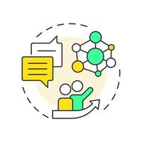 Networking opportunities multi color concept icon. Industry leaders. Communication, teamwork. Round shape line illustration. Abstract idea. Graphic design. Easy to use in infographic, brochure vector