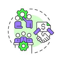 Partner multi color concept icon. Partnership organization, collaboration. Teamwork, negotiation. Round shape line illustration. Abstract idea. Graphic design. Easy to use in infographic, brochure vector