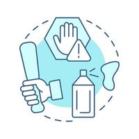 Vandalism soft blue concept icon. Physical security threat and risk. Damage and destruction of property. Round shape line illustration. Abstract idea. Graphic design. Easy to use in booklet vector