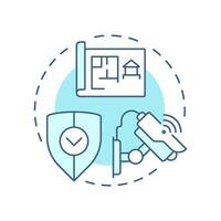 Perimeter security soft blue concept icon. Component of physical protection system. Boundaries safety. Round shape line illustration. Abstract idea. Graphic design. Easy to use in booklet vector