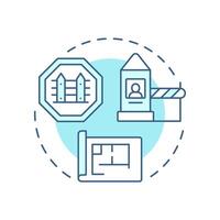Physical barriers soft blue concept icon. Security system audit component. People flow control equipment. Round shape line illustration. Abstract idea. Graphic design. Easy to use in booklet vector
