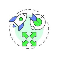 Business accelerator multi color concept icon. Target goal, milestone. Company, startup. Round shape line illustration. Abstract idea. Graphic design. Easy to use in infographic, brochure vector