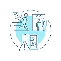 Intrusion detection soft blue concept icon. Physical security system. Identify unauthorized entry attempts. Round shape line illustration. Abstract idea. Graphic design. Easy to use in booklet vector