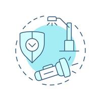 Security lighting soft blue concept icon. Physical protection audit component. Enhance visibility on area. Round shape line illustration. Abstract idea. Graphic design. Easy to use in booklet vector