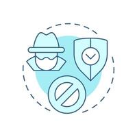 Unauthorized entry soft blue concept icon. Physical security threat and risk. Access to restricted area. Round shape line illustration. Abstract idea. Graphic design. Easy to use in booklet vector