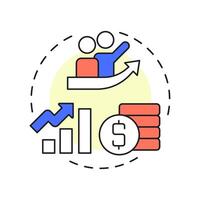 Venture capital incubators multi color concept icon. Money investment. Business growth. Round shape line illustration. Abstract idea. Graphic design. Easy to use in infographic, brochure vector