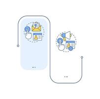 Consent models rectangle infographic . Customer information access. Digital privacy protection. Data visualization with 2 steps. Editable rectangular options chart vector
