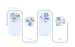 Examples of consent management rectangle infographic . Mobile apps and websites permissions. Data visualization with 4 steps. Editable rectangular options chart vector