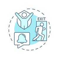 Safety of individuals soft blue concept icon. Benefit of physical security. Protecting people from threats. Round shape line illustration. Abstract idea. Graphic design. Easy to use in booklet vector