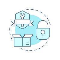 Protection of physical assets soft blue concept icon. Benefit of security system. Safety of important property. Round shape line illustration. Abstract idea. Graphic design. Easy to use in booklet vector