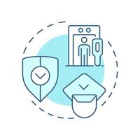 Enhanced threat protection soft blue concept icon. Benefit of physical security. Effective risks protection. Round shape line illustration. Abstract idea. Graphic design. Easy to use in booklet vector