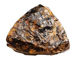 unpolished dravite tourmaline mineral isolated photo