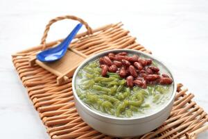 Ais Kacang Merah, Cendol with Red Bean, Popular Malaysian Dessert. photo