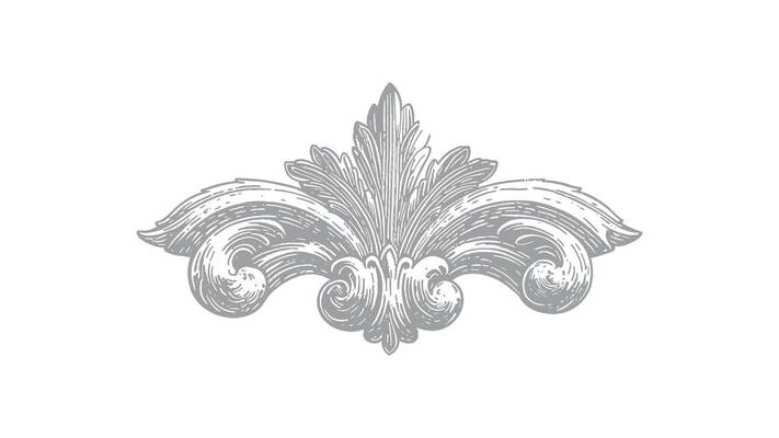 Detailed Engraved Ornament with Acanthus Leaf and Scrollwork Elements