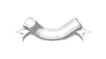 Elegant Monochrome Ribbon Banner for Awards and Certificates. vector