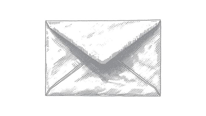 Detailed Hand-Drawn Envelope Illustration