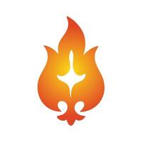 a flame with a star on it vector