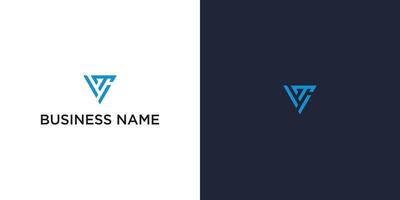 Clean and Elegant VT Initial Logo Minimalist Design for Branding and Identity vector