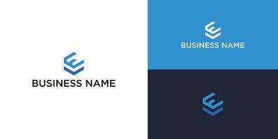 VE Business Logo Concept with Modern Emblem and Brand Name Layout vector