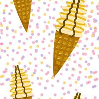 Seamless pattern of summer ice cream cartoon. vector