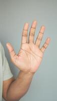 Open hand gesture and its meanings in communication video