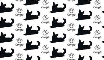 Corgi with paw seamless pattern. vector