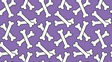 Bone seamless pattern on purple background. Dog Bone vector