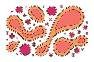 Abstract organic shapes illustration in orange and red color scheme on white background vector