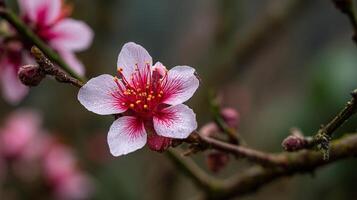 Close up of realistic flower with textured background bokeh photo