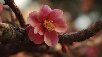 Tree branch flower captured in ultra detailed close up photo