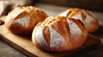 Artisan bread image rich in details and lighting photo