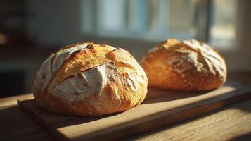 Artisan bread image with focus on crust and texture photo